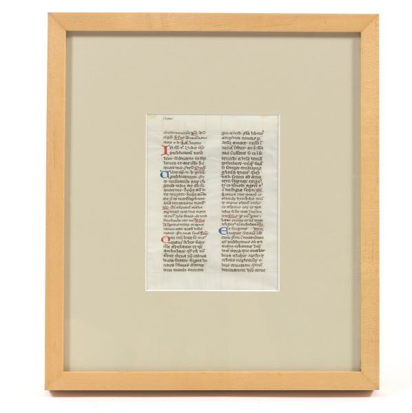 FRENCH 15TH CENTURY PAGE FROM