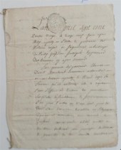 FRENCH 1736 DOCUMENT ON PARCHM