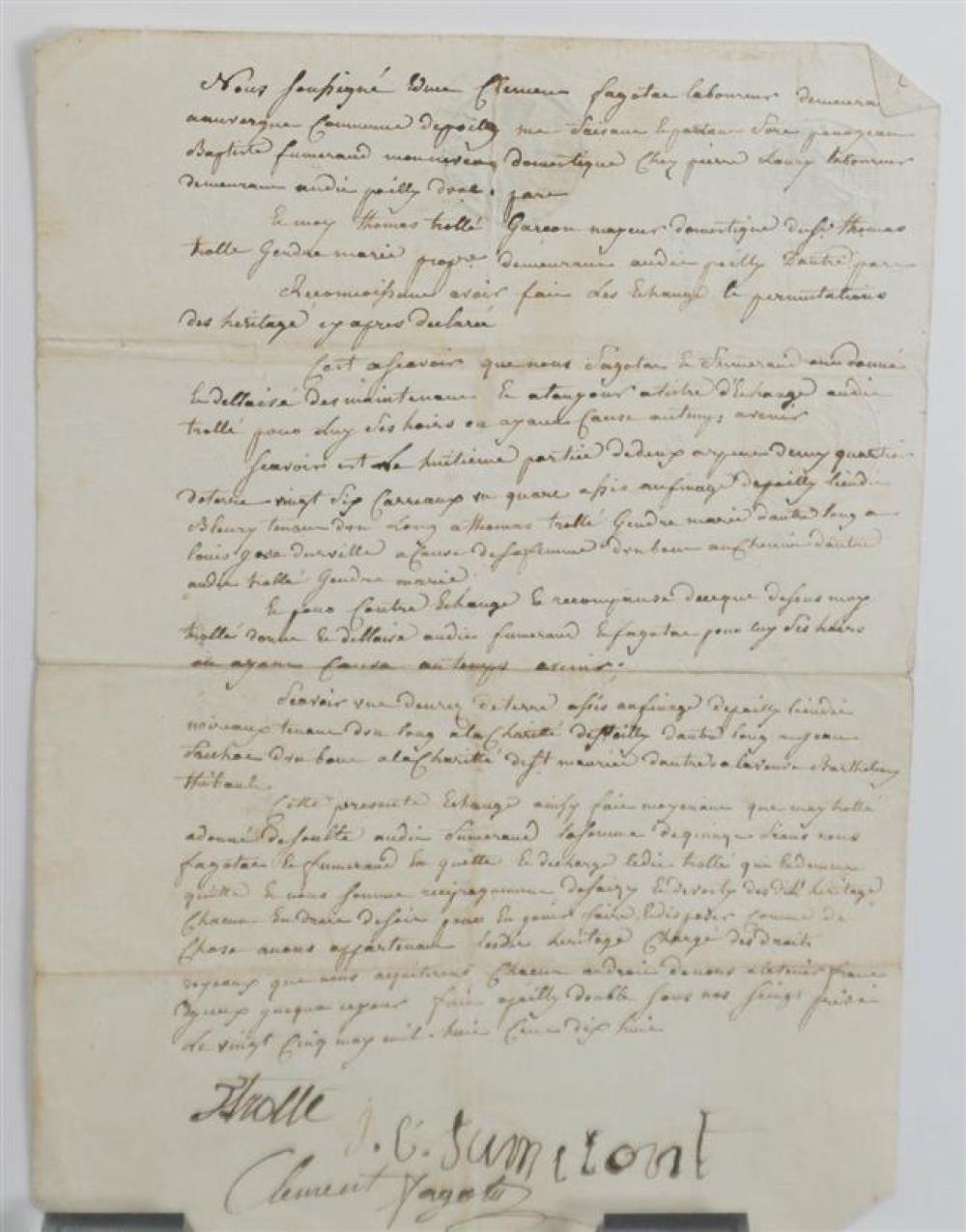 FRENCH 1818 HANDWRITTEN ONE PAGE