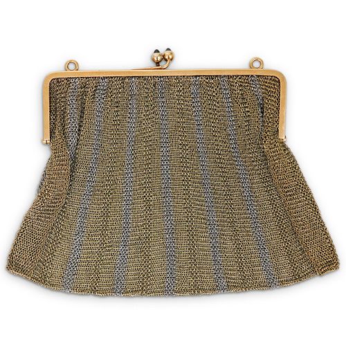 FRENCH 18K GOLD ANTIQUE MESH