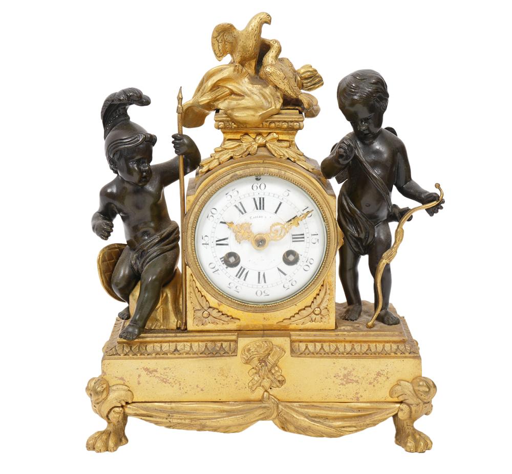 FRENCH 19TH C CAISSO BRONZE & PUTTI