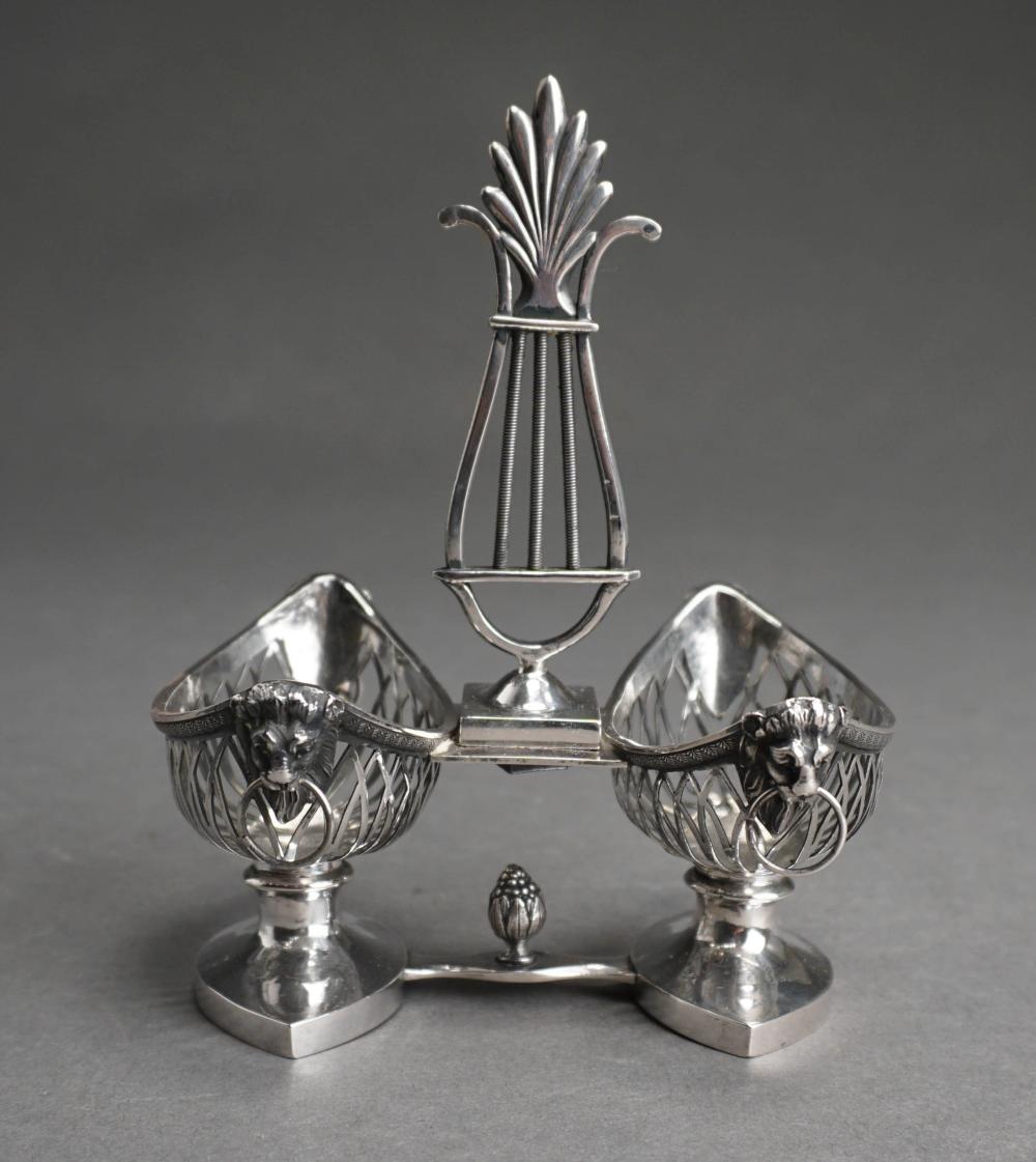 FRENCH 950-SILVER DOUBLE SALT CRUET