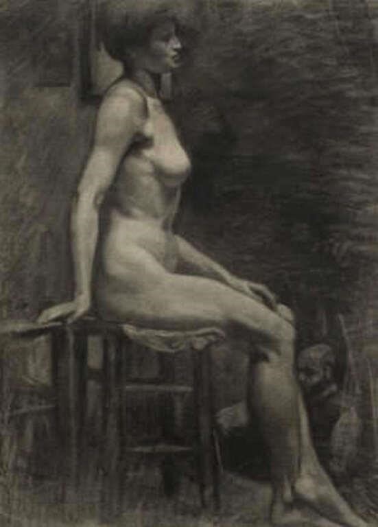 FRENCH ACADEMY, SEATED FEMALE