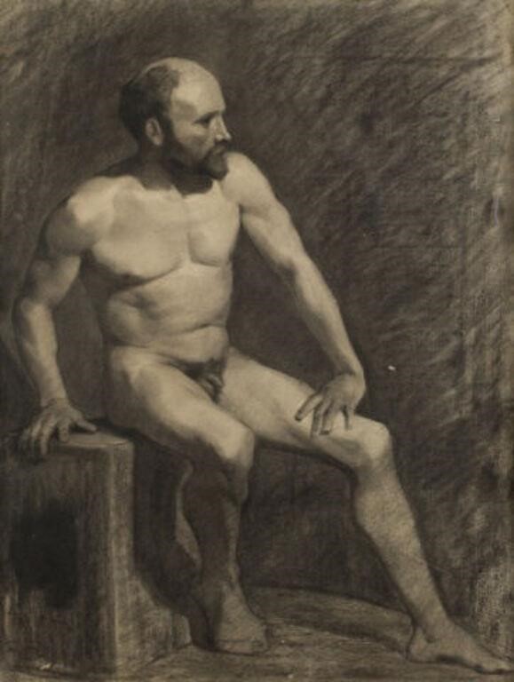 FRENCH ACADEMY, SEATED MALE