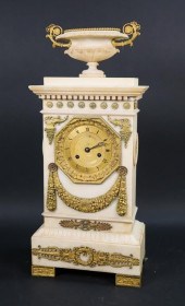 FRENCH ALABASTER AND GILT MANT