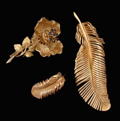 French and Tiffany gold jewelry: en