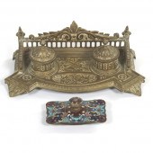 FRENCH ANTIQUE GILT BRONZE DOU