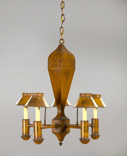 French Antiqued Gold Tole-Peinte