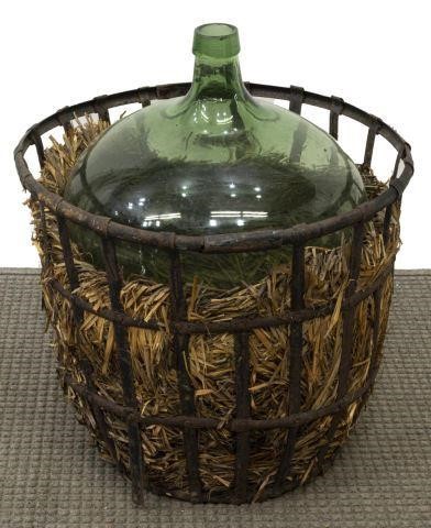 FRENCH AQUAMARINE GLASS CARBOY IN