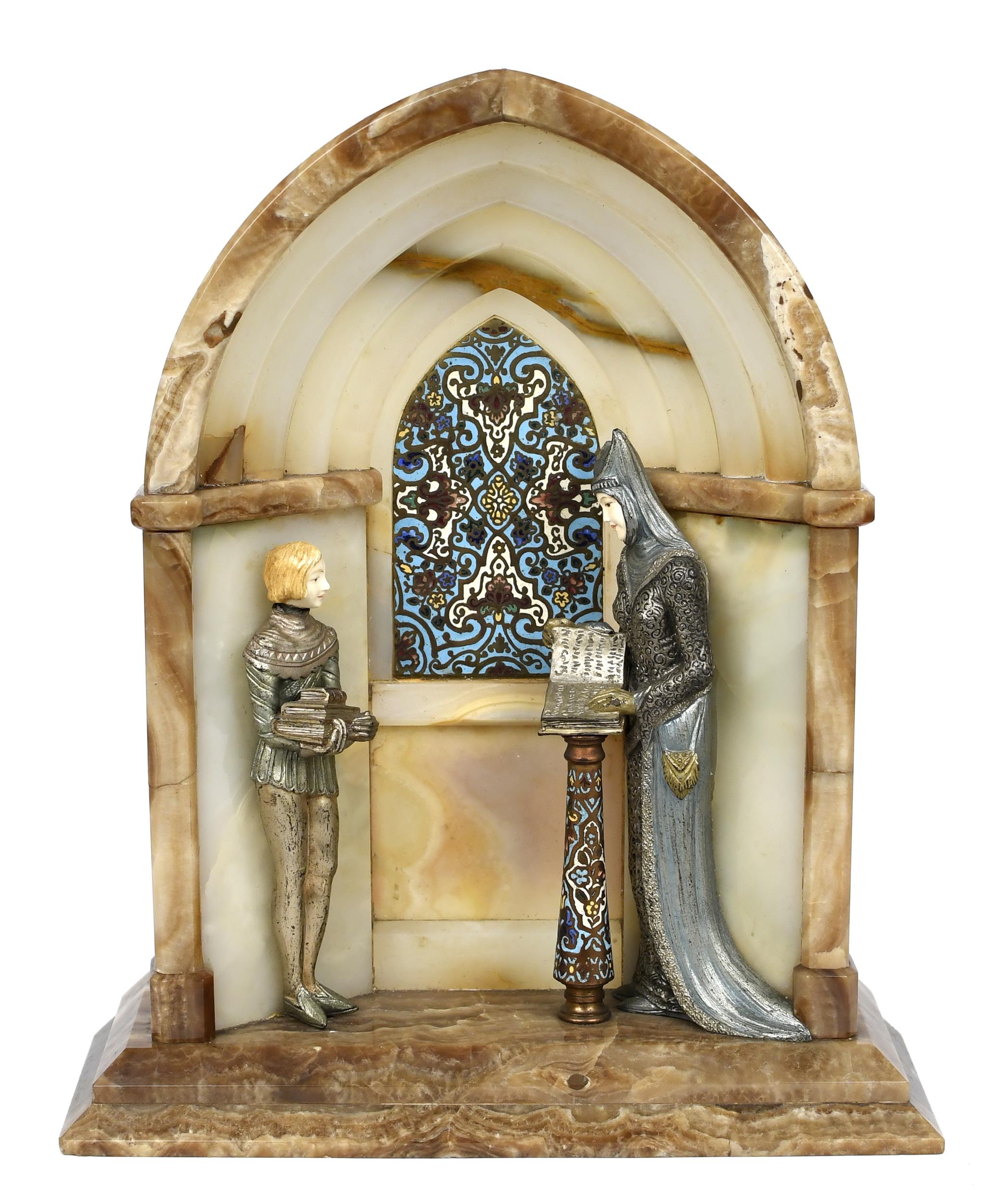 FRENCH ART DECO ALABASTER AND