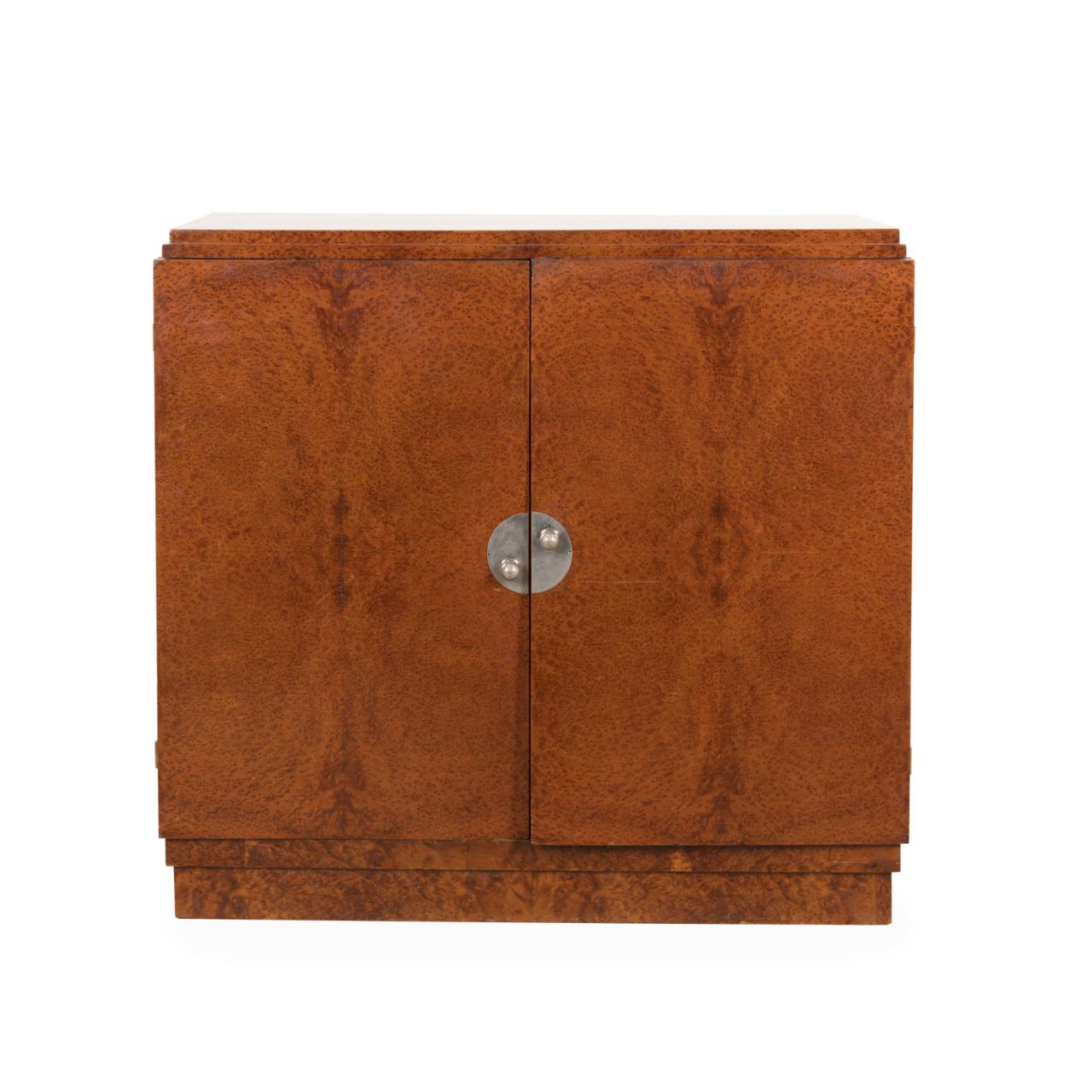 FRENCH ART DECO BURLED VENEERED BAR