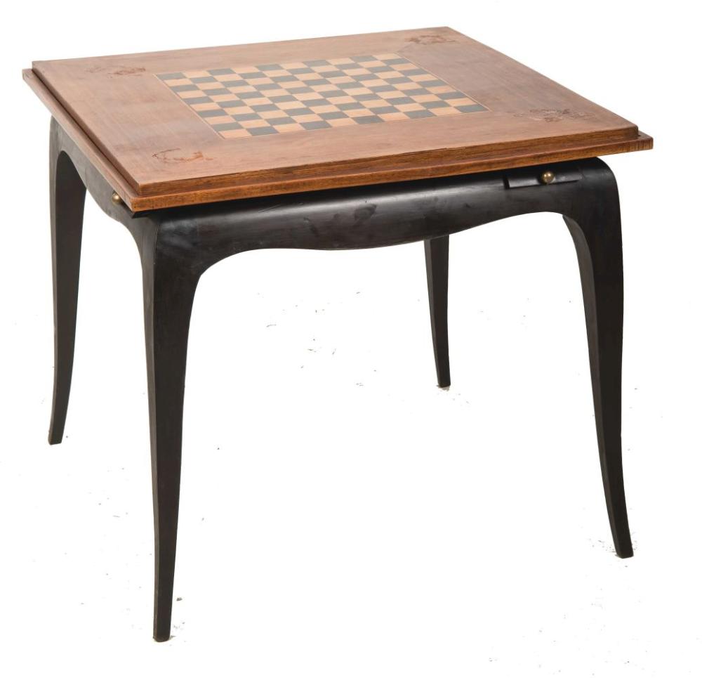 FRENCH ART DECO CARVED WALNUT GAMES