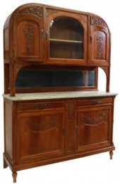 FRENCH ART DECO CARVED WALNUT