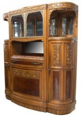 FRENCH ART DECO CARVED WALNUT