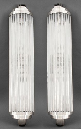 FRENCH ART DECO CHROME AND GLASS
