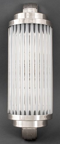 FRENCH ART DECO CHROME AND GLASS