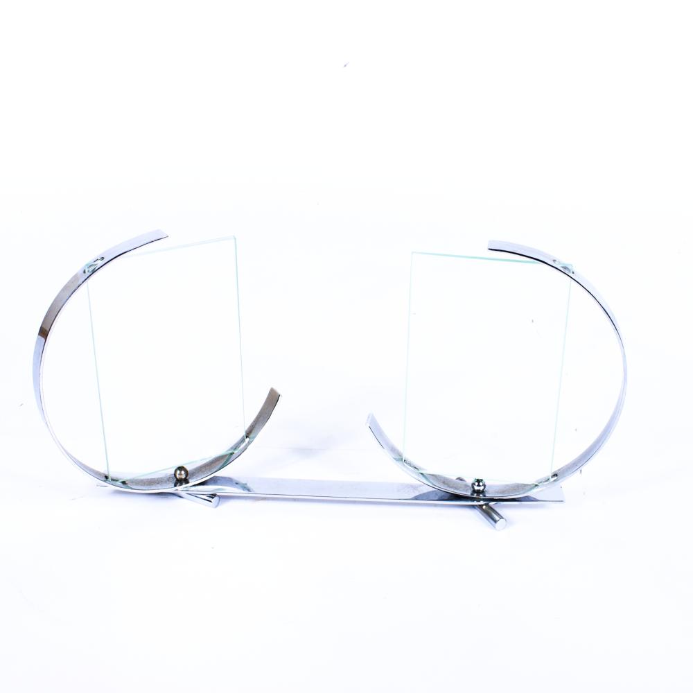 FRENCH ART DECO CHROME DEMI-LUNE