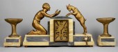 FRENCH ART DECO CLOCK AND ONYX