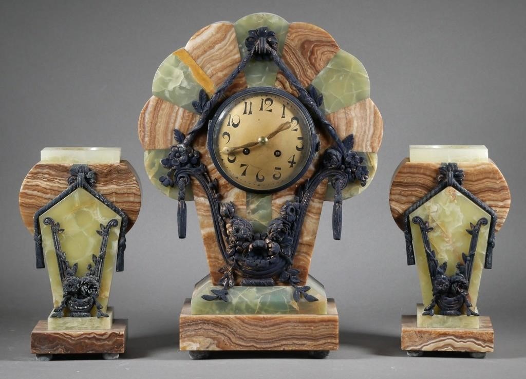 FRENCH ART DECO CLOCK SETArt Deco