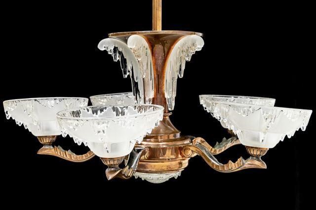 FRENCH ART DECO FROSTED ICE GLASS