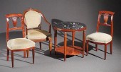 FRENCH ART DECO MAHOGANY MARBL
