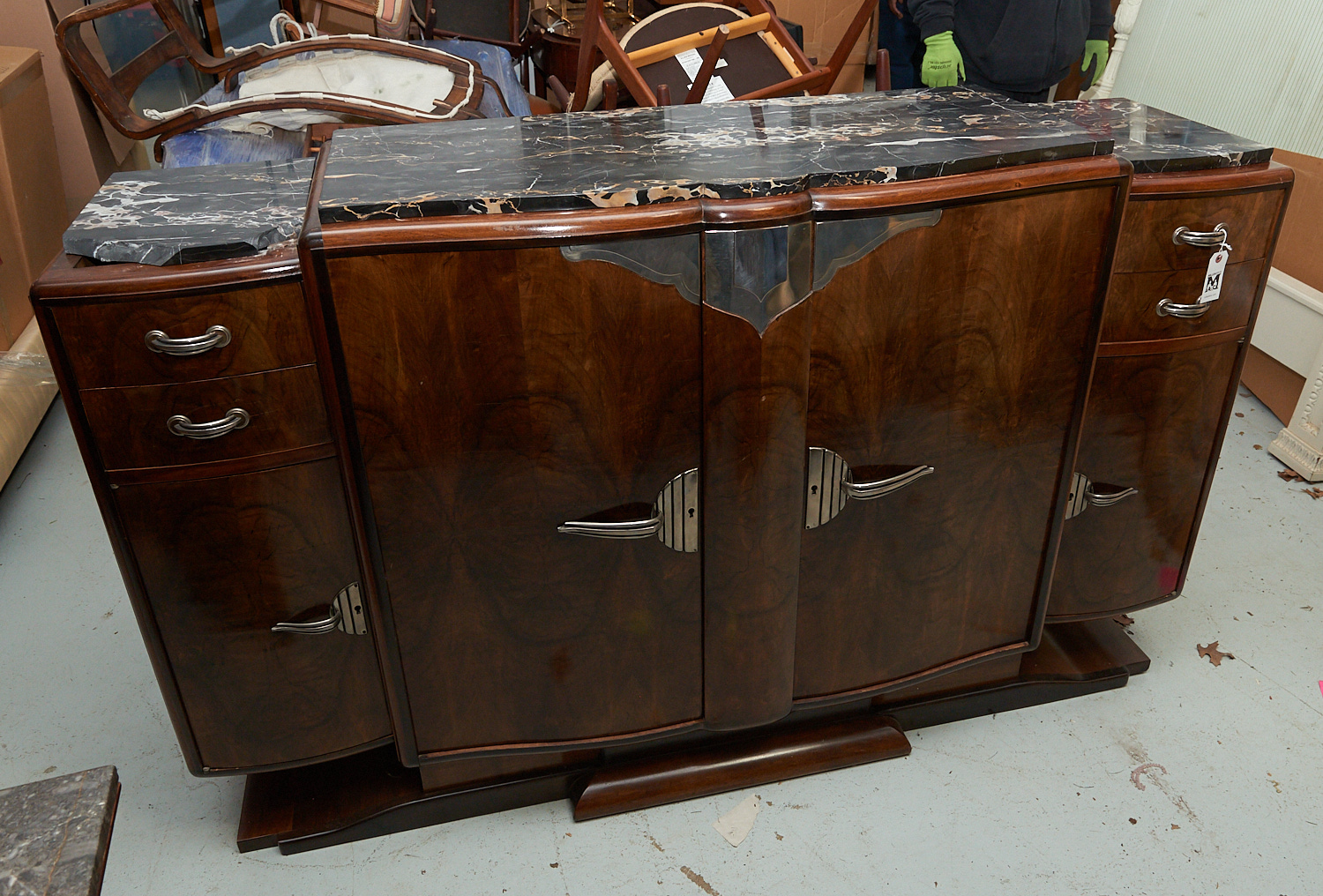 FRENCH ART DECO MARBLE TOP
