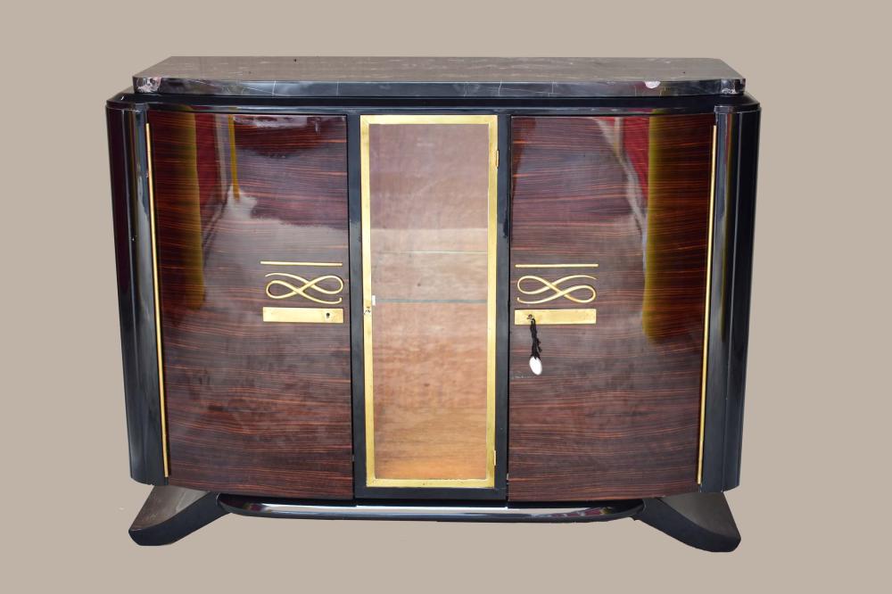 FRENCH ART DECO MARBLE TOP ROSEWOOD