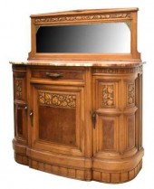 FRENCH ART DECO MIRRORED MARBL