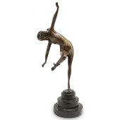 FRENCH ART DECO NYMPH BRONZE S