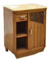 FRENCH ART DECO ONYX-TOP BEDSI