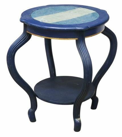 FRENCH ART DECO PAINTED GLASS-TOP