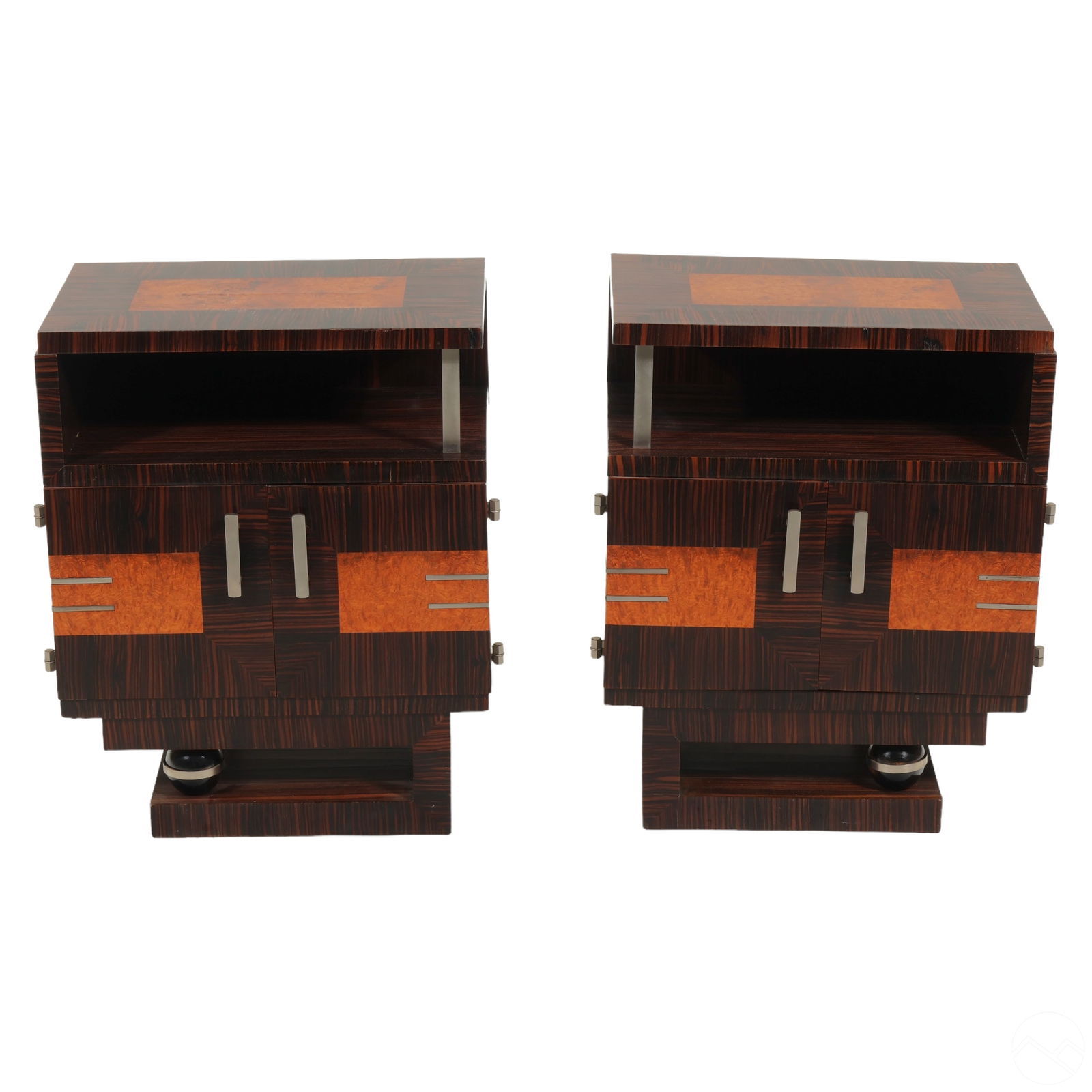 FRENCH ART DECO PAIR OF MACASSAR