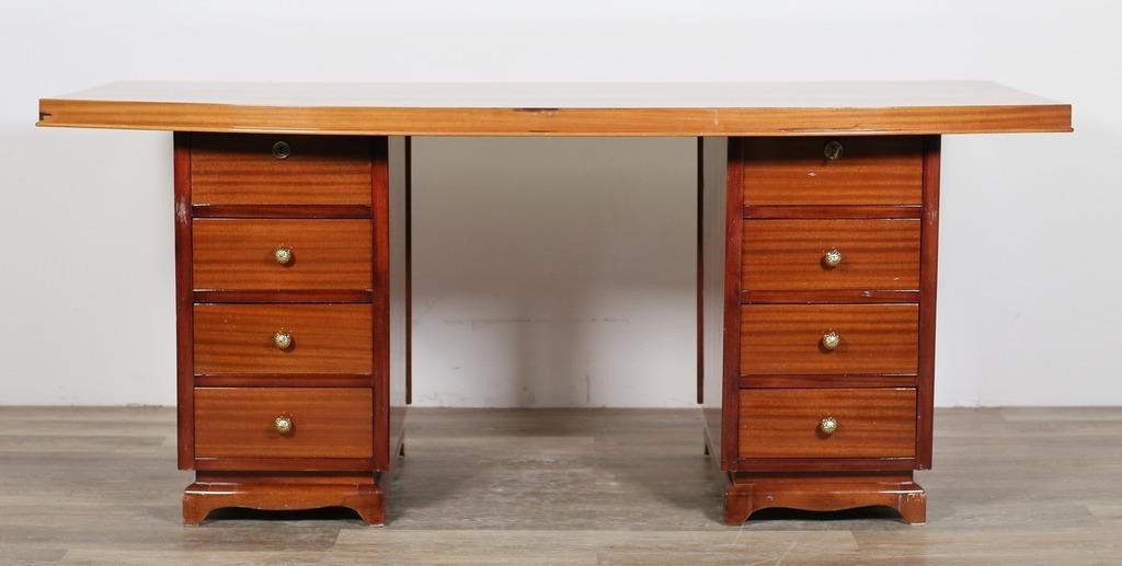 FRENCH ART DECO PEDESTAL DESKFrench
