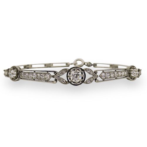 FRENCH ART DECO PLATINUM AND