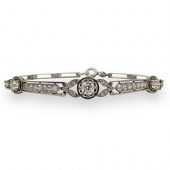 FRENCH ART DECO PLATINUM AND D