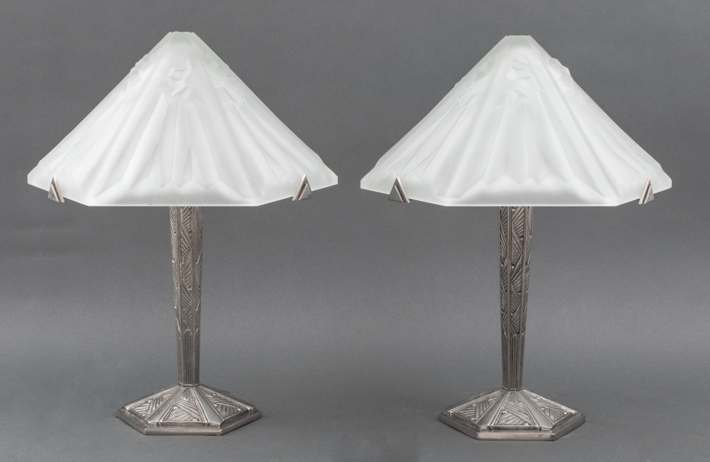 FRENCH ART DECO TABLE LAMPS, PR