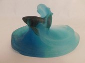 FRENCH ART GLASS DISH SIGNED W