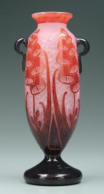 French art glass vase, two