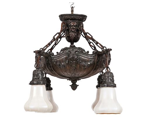 FRENCH ART NOUVEAU CHANDELIERFrench