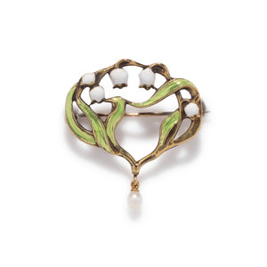 FRENCH, ART NOUVEAU, ENAMEL AND