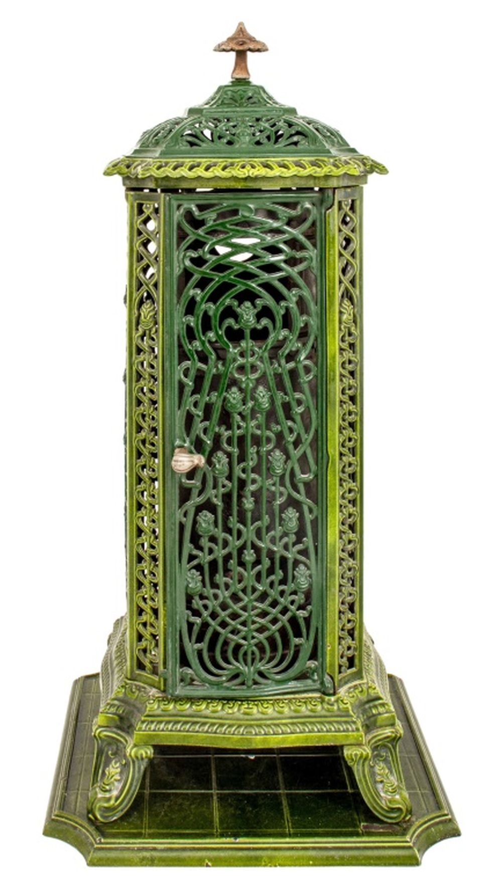 FRENCH ART NOUVEAU ENAMELED IRON