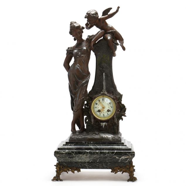 FRENCH ART NOUVEAU FIGURAL CLOCK,