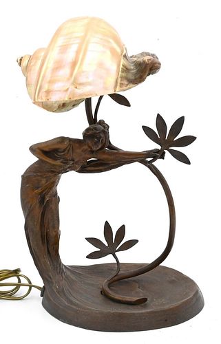 FRENCH ART NOUVEAU FIGURAL SHELL