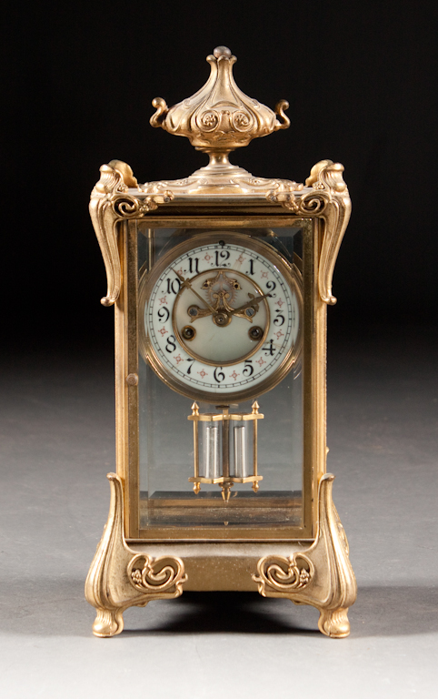 French Art Nouveau gilt-brass
