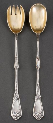 FRENCH ART NOUVEAU SALAD SET,