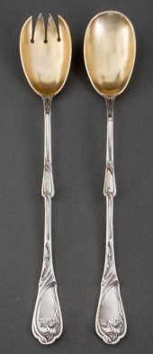 FRENCH ART NOUVEAU SALAD SET,