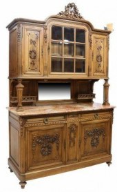 FRENCH ART NOUVEAU WALNUT DISP