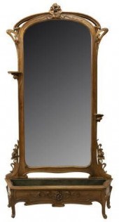 FRENCH ART NOUVEAU WALNUT PIER