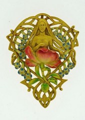 FRENCH ART NOVEAU 18K PENDANTG