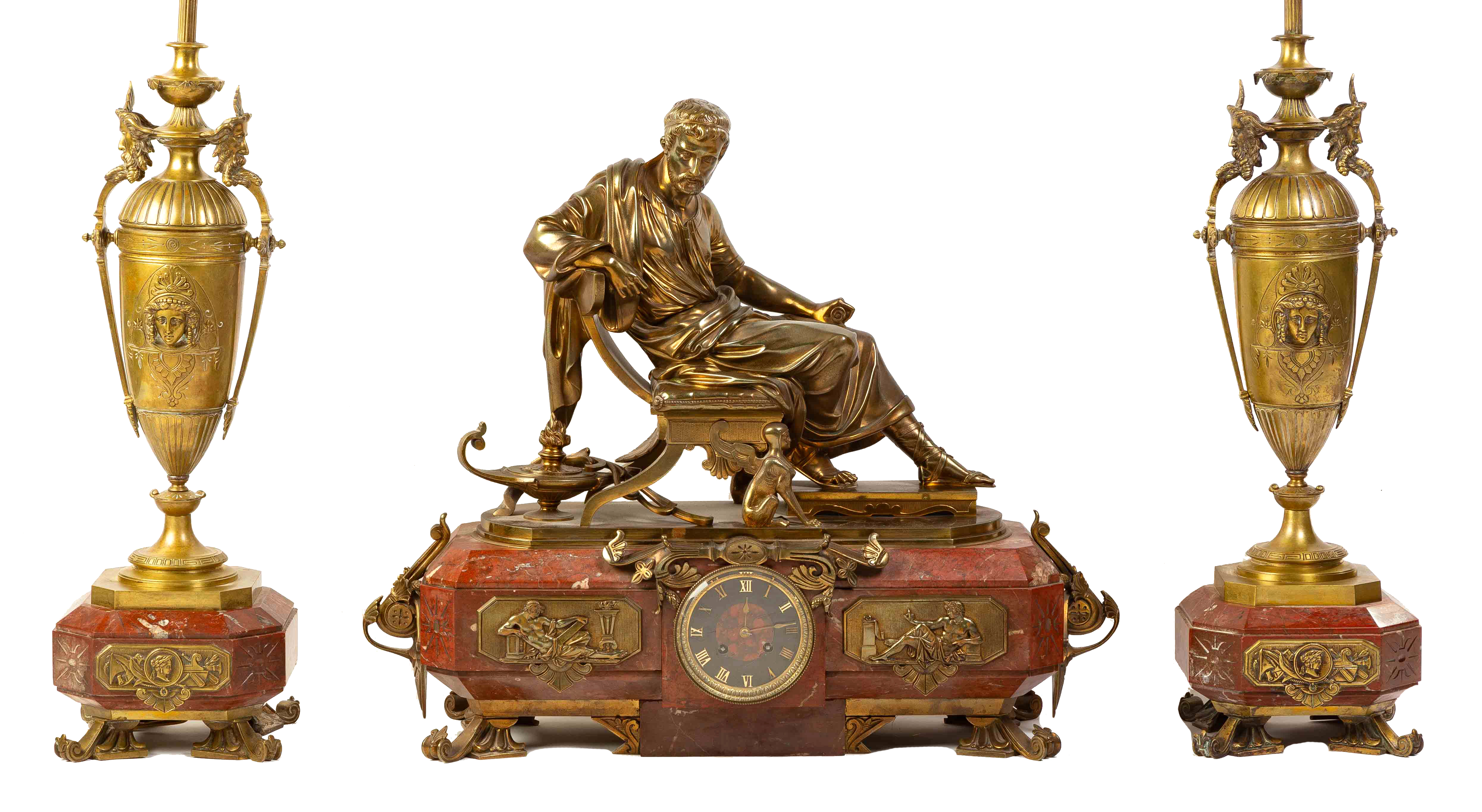 FRENCH AUBERT GILT BRONZE AND